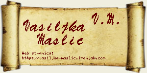 Vasiljka Maslić vizit kartica